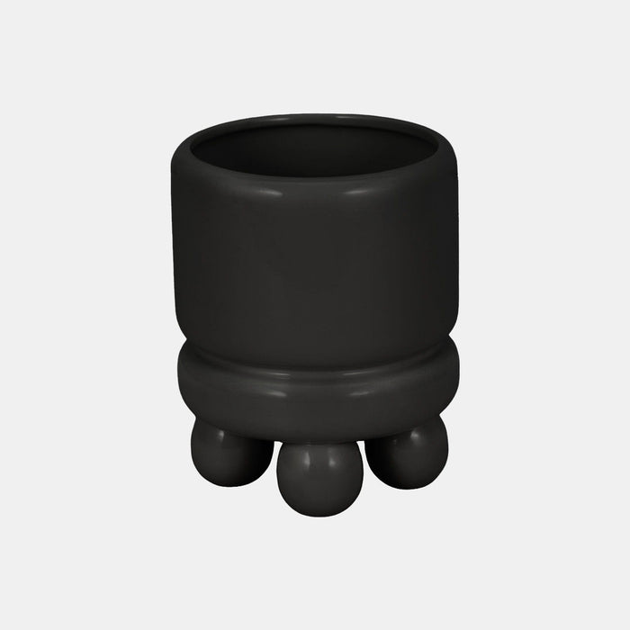 7" Knobby Footed Planter - Black