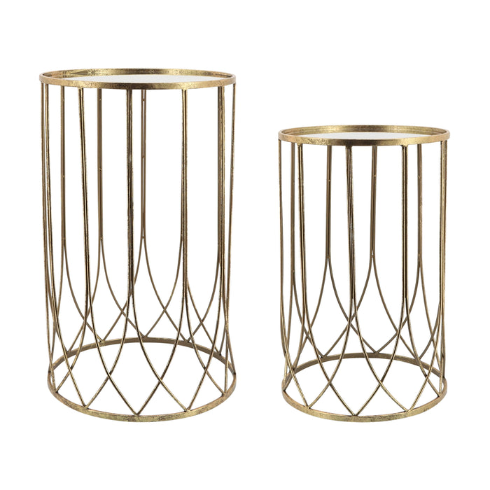 Metal 22/26" Side Tables (Set of 2) - Gold