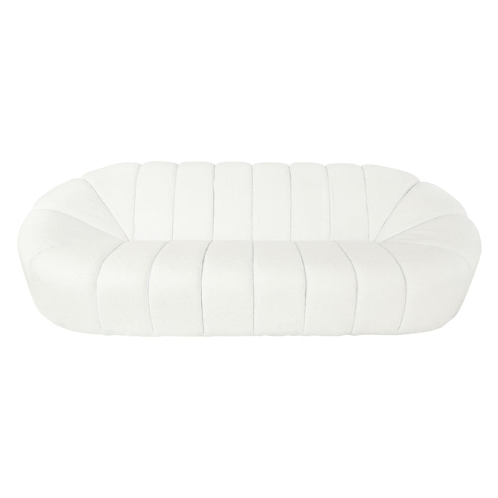 Wood Bolstered 3-Seater Sofa - White