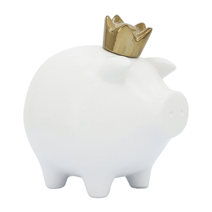 Pig With Crown - White